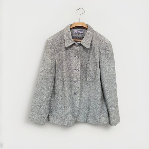 Maggie McNaughton Vtg Women's Blue Blazer Jacket Sz 18 Office Business Preppy - Picture 1 of 7